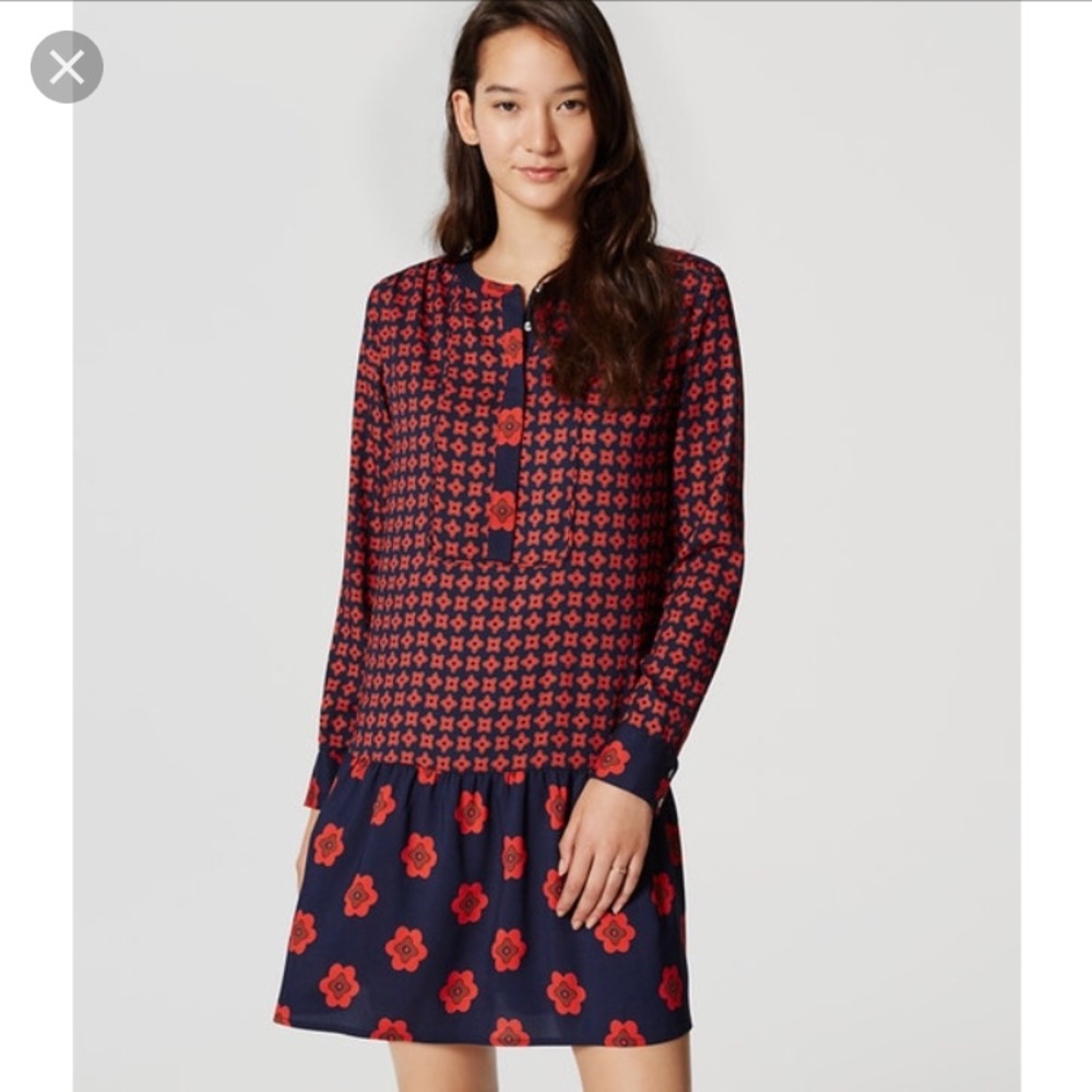 Floral drop waist dress